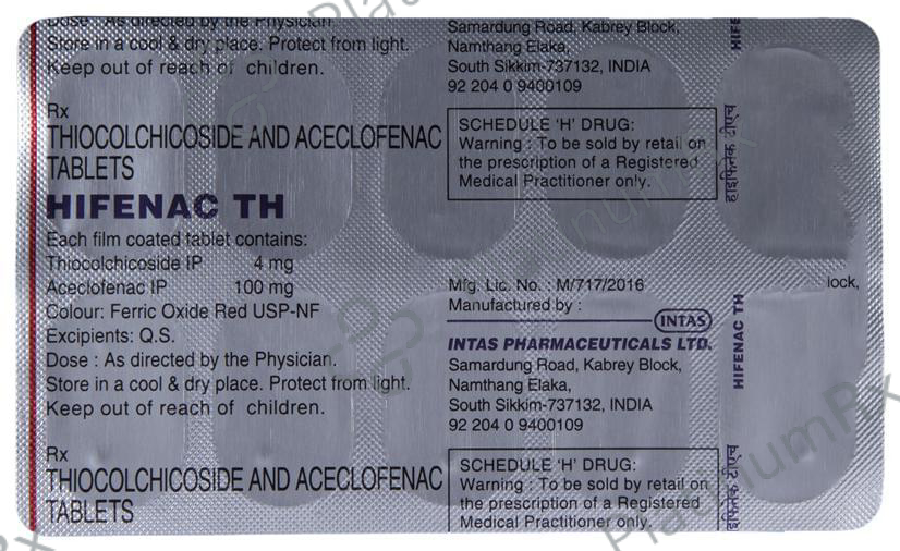 Hifenac TH 100/4mg Tablet 10s