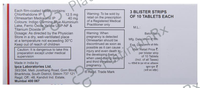 CTD O 12.5/40mg Tablet 10s