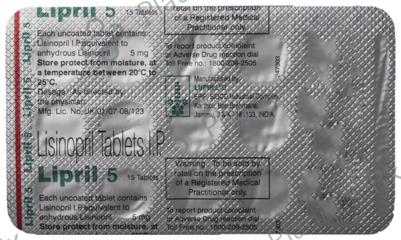 Lipril 5mg Tablet 15s