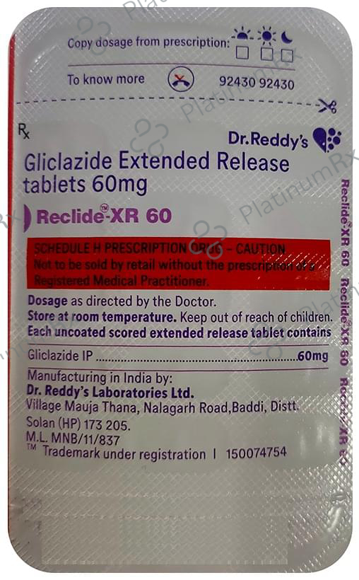 Reclide XR 60mg Tablet ER 15s