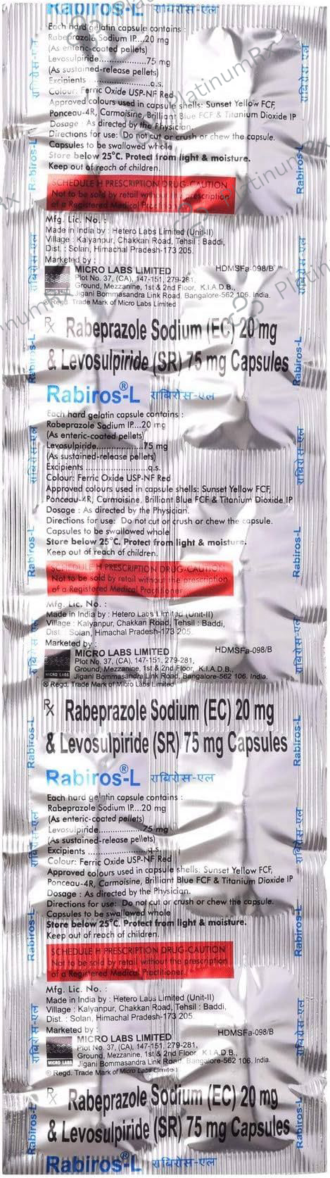 Rabiros L 75/20mg Capsule 10s