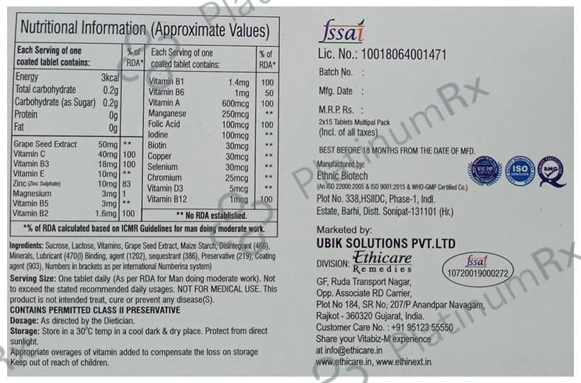 Ethicare Remedies Vitabiz-M Tablet 30 tablets