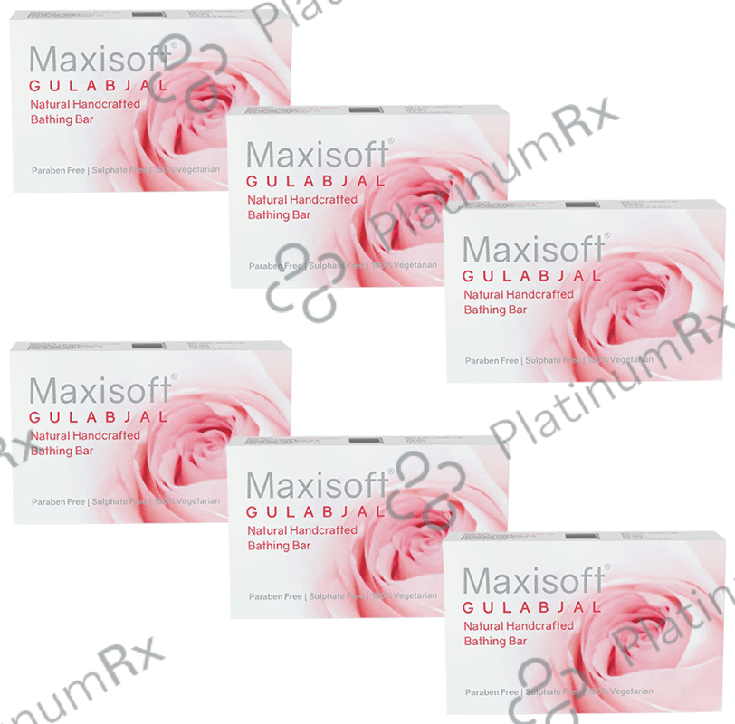 Maxisoft Gulabjal Bathing Bar (75gm Each) 6 units