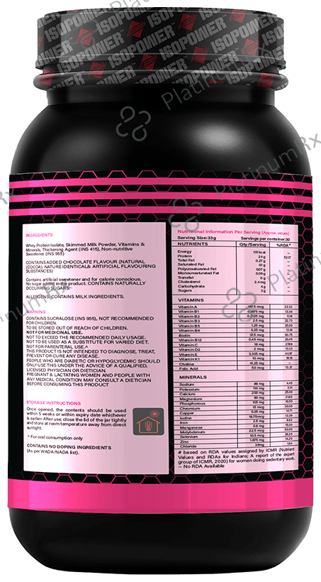 Essen Isopower Women's Whey Protein Powder Chocolate