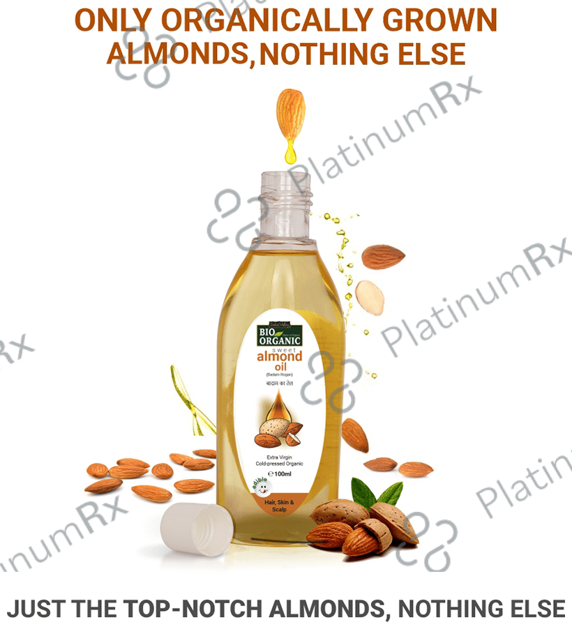 Indus Valley Bio Organic Cold Pressed Sweet Almond Oil for Hair & Skin