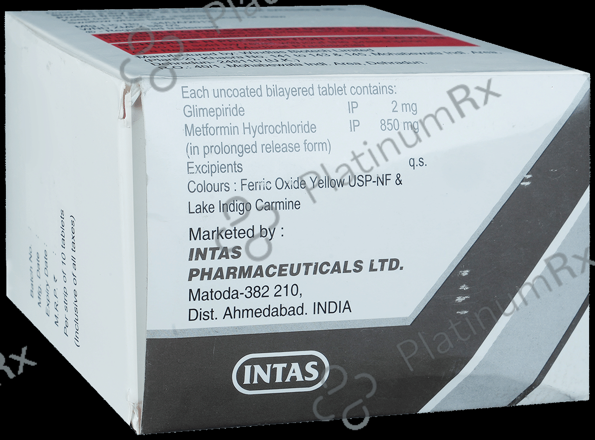 Zoryl MF 2/850mg Tablet PR 10s