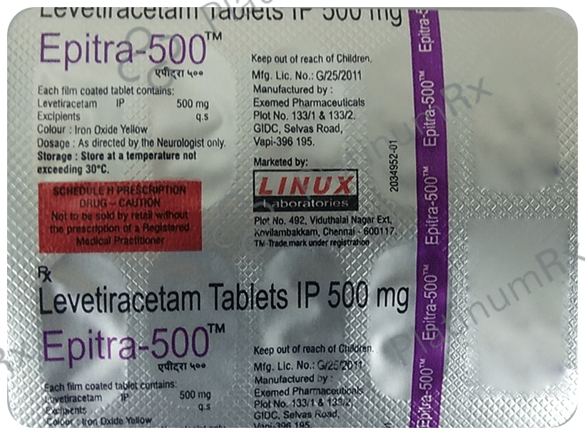 Epitra 500mg Tablet 10s