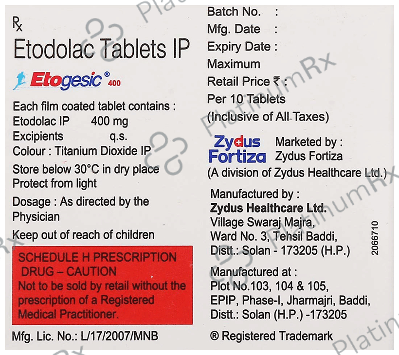 Etogesic 400mg Tablet 10s