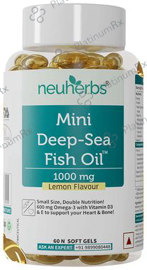 Neuherbs Mini Deep-Sea Fish Oil 1000mg Softgel Lemon