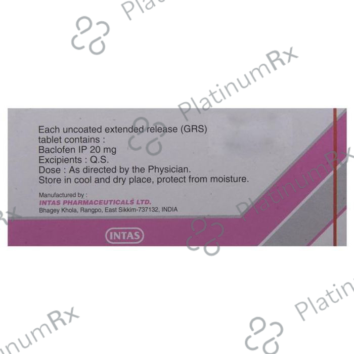Baclof OD 20 Tablet ER 10 Tablet ER