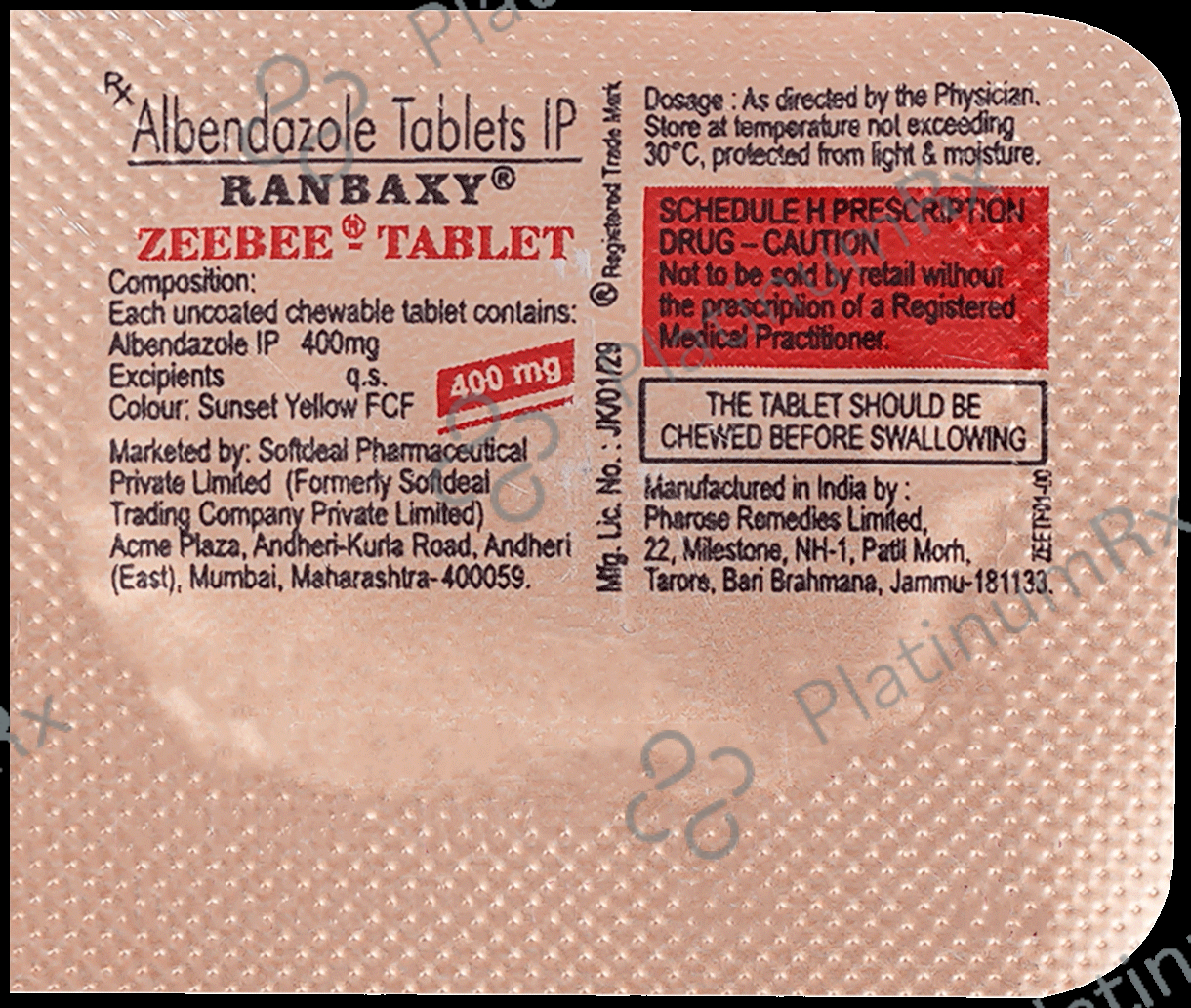 Zeebee 400mg Tablet 1s