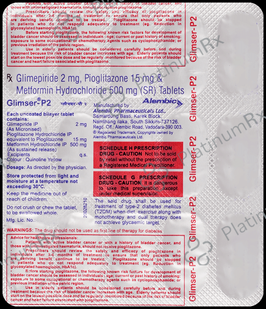 Glimser P 2/500/15mg Tablet SR 15s
