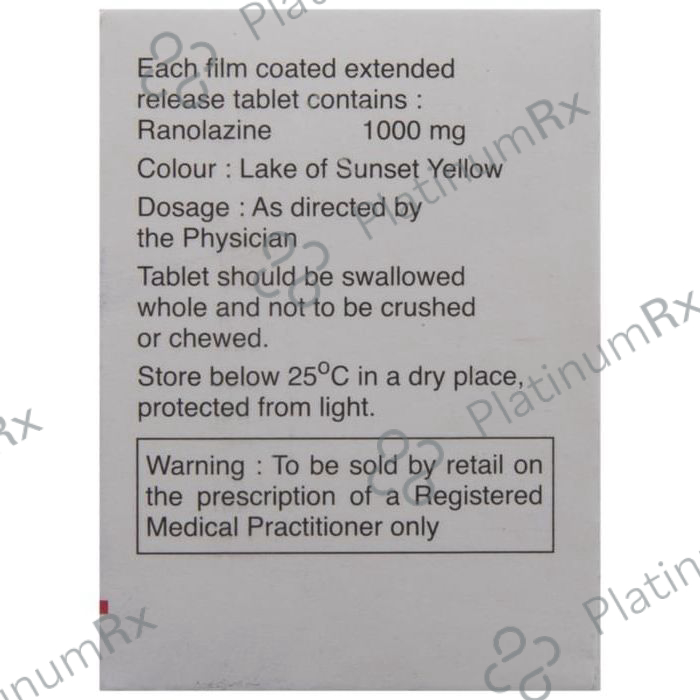 Ranolaz OD ER 1000mg Tablet 10s