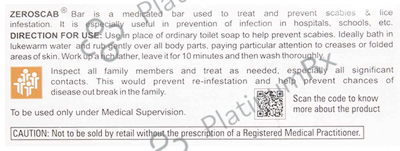 Zeroscab Bar 1% Soap 100gm