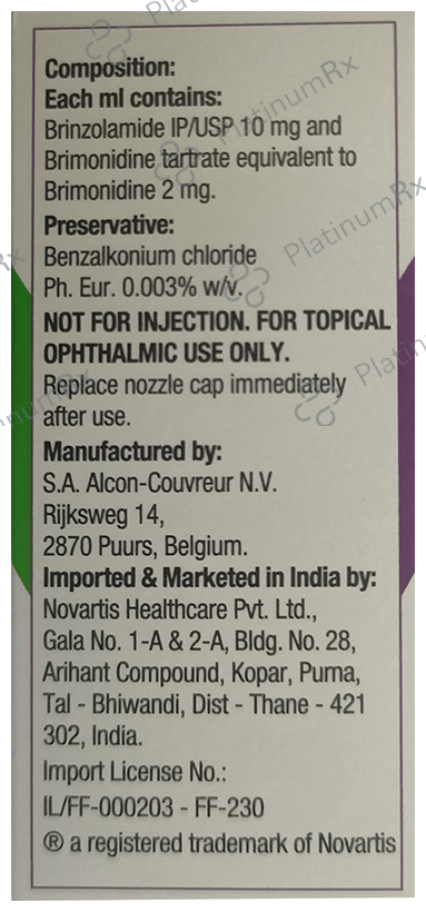 Simbrinza Ophthalmic Suspension 5ml