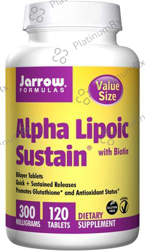 Jarrow Formulas Alpha Lipoic Sustain with Biotin 300mg Tablet - Promotes Glutathione & Antioxidant Status 120 tablets