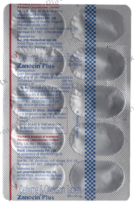 Zanocin Plus 200/200mg Tablet 10s