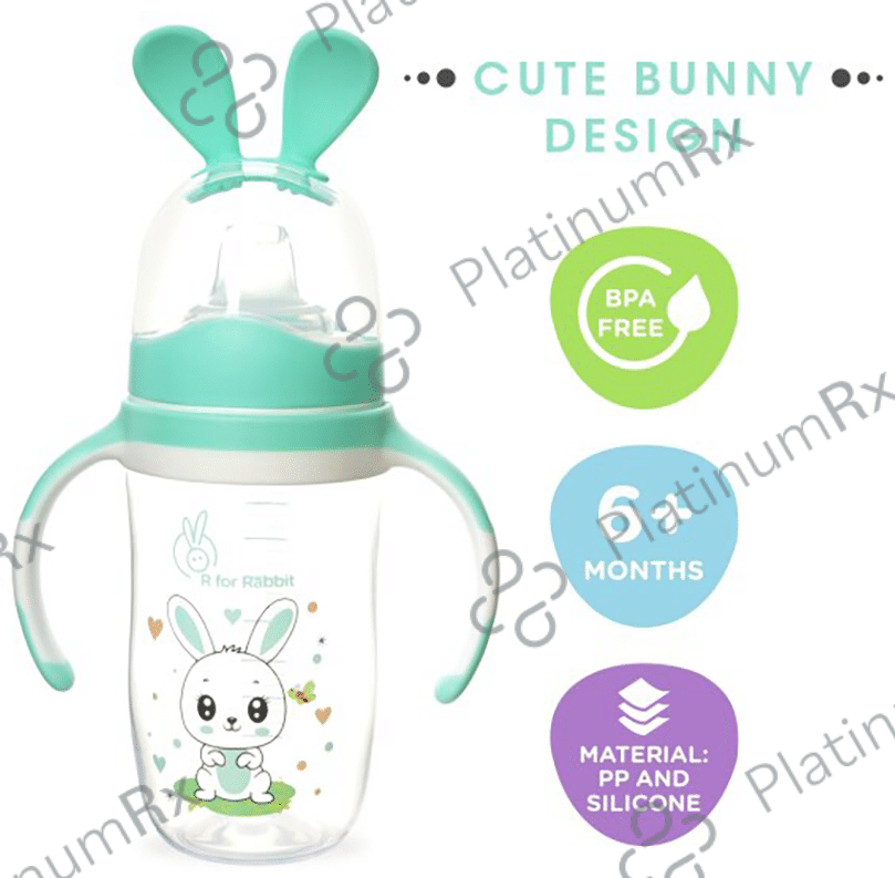R for Rabbit Bunny Baby Spout Sippy Cup Green