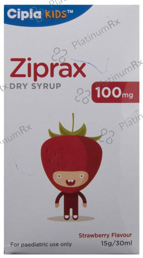 Ziprax 100mg Dry Syrup Strawberry 30ml
