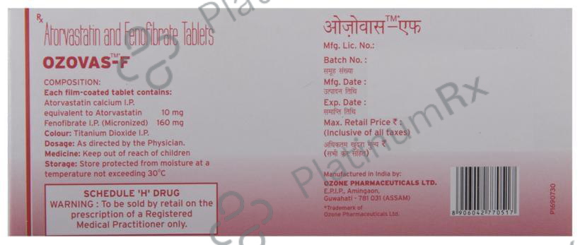 Ozovas F 10/160mg Tablet 10s