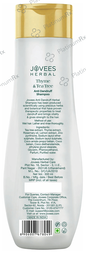 Jovees Thyme & Tea Tree Anti Dandruff Shampoo 300 ml