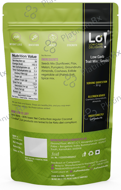 Lo! Foods Low Carb Trail Mix: Seeds Pudina Mint Masala
