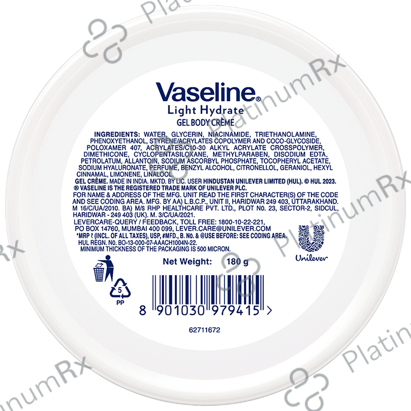 Vaseline Light Hydrate Gel Body Creme