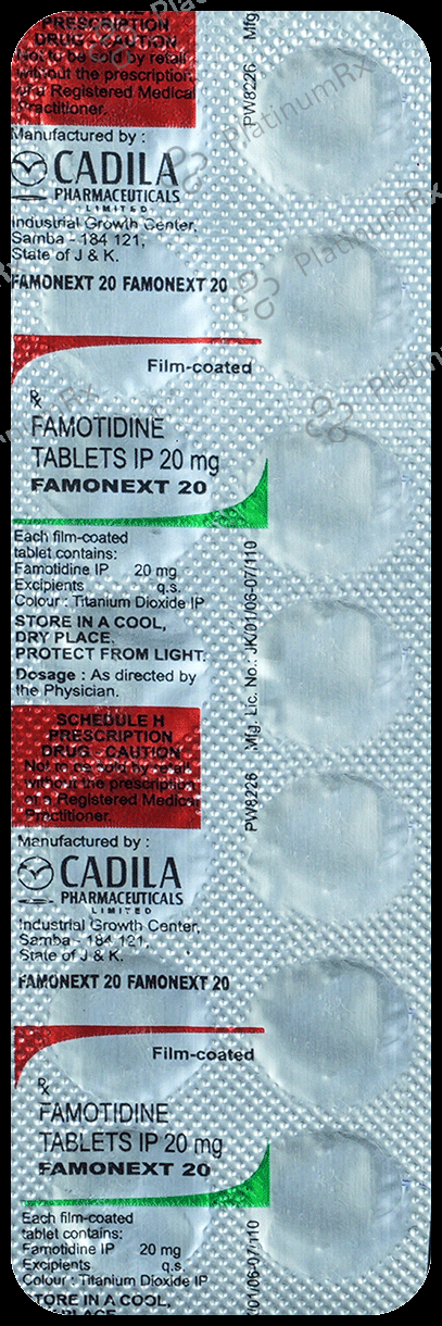 Famonext 20mg Tablet 14s
