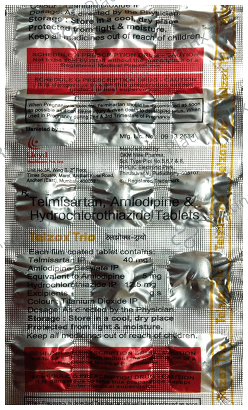 Telzox Trio 5/12.5/40mg Tablet 15s