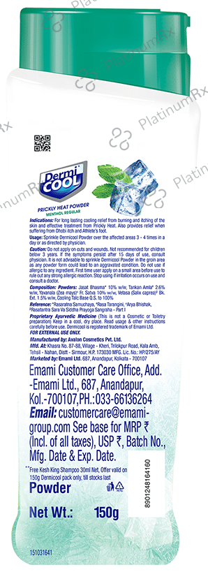 Dermi Cool Menthol Powder 150gm