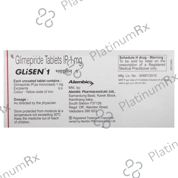 Glisen 1mg Tablet 10s