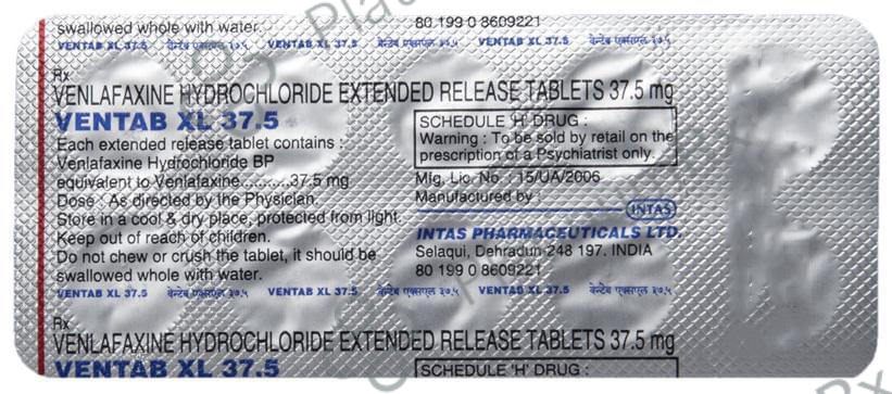 Ventab 37.5mg XL Tablet PR 10s