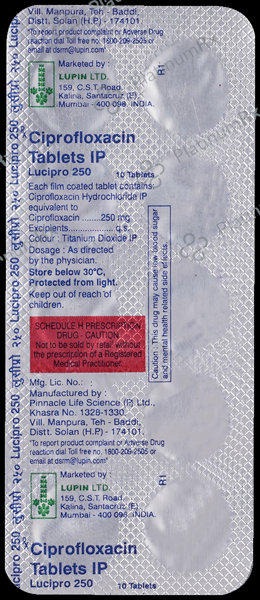 Lucipro 250mg Tablet