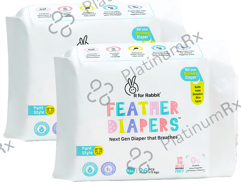 R for Rabbit Feather Diaper Pant Style (26 Each) XXL 2 Packs
