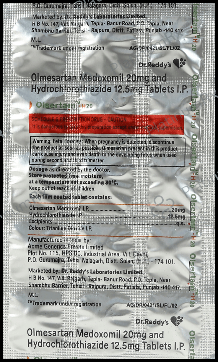 Olsertain H 20 Tablet 12.5/20mg 15s