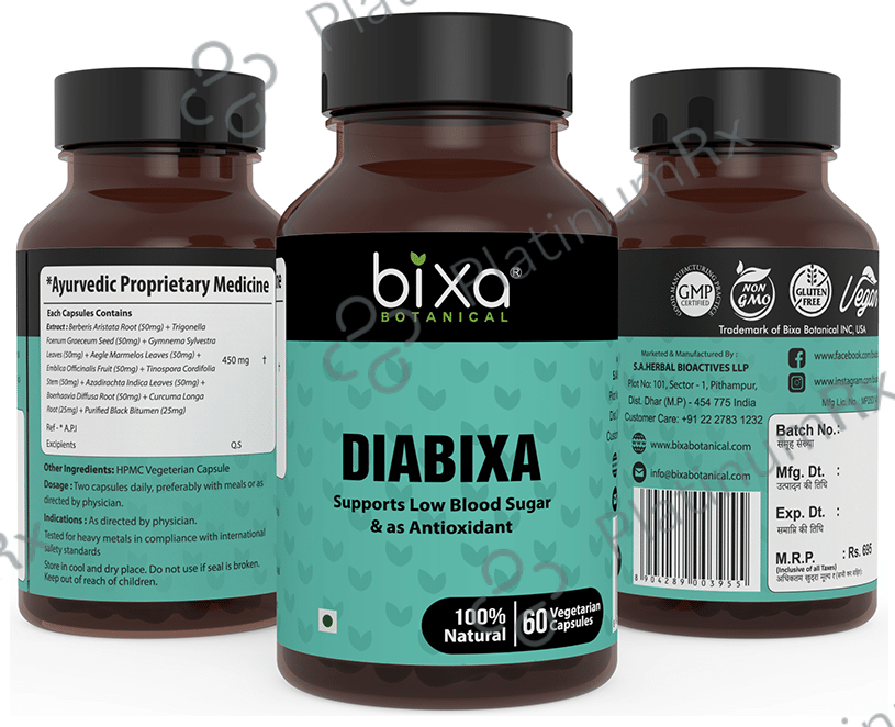 Bixa Botanical Diabixa 450mg Vegetarian Capsule