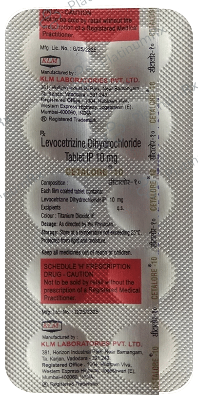 Cetalore 10mg Tablet 10s