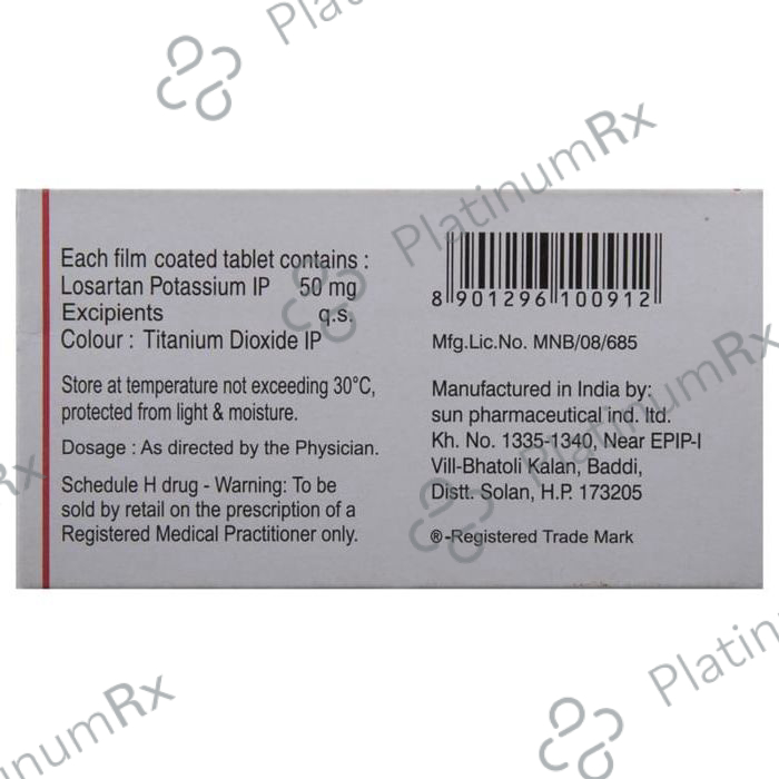 Losartan 50mg Tablet 10s
