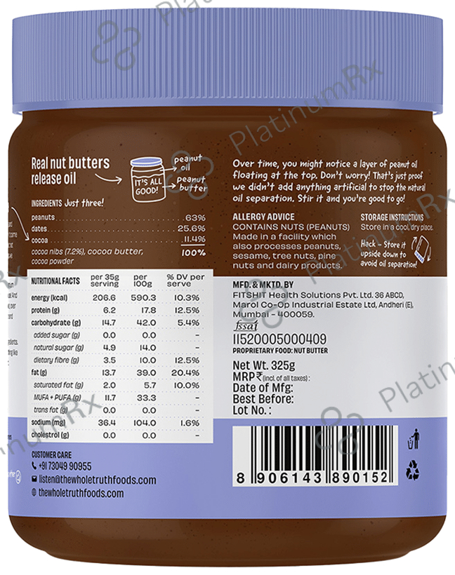 The Whole Truth Dark Chocolate Peanut Butter Crunchy