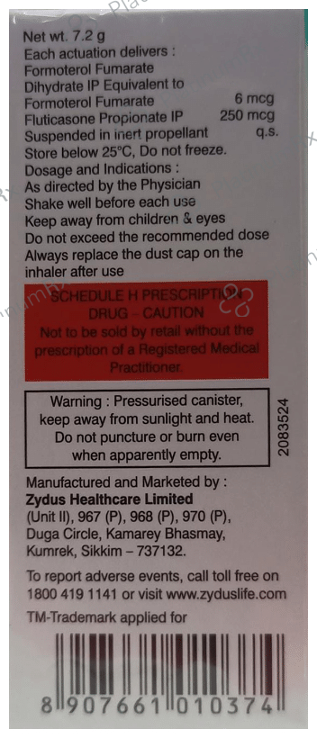 Formosone 250/250mcg CFC Free Inhaler 120MDI