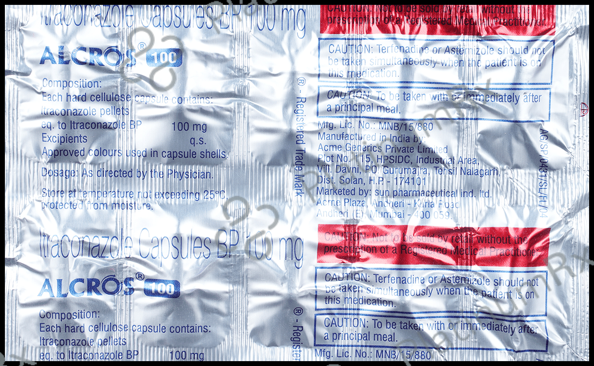 Alcros 100mg Capsule 10s