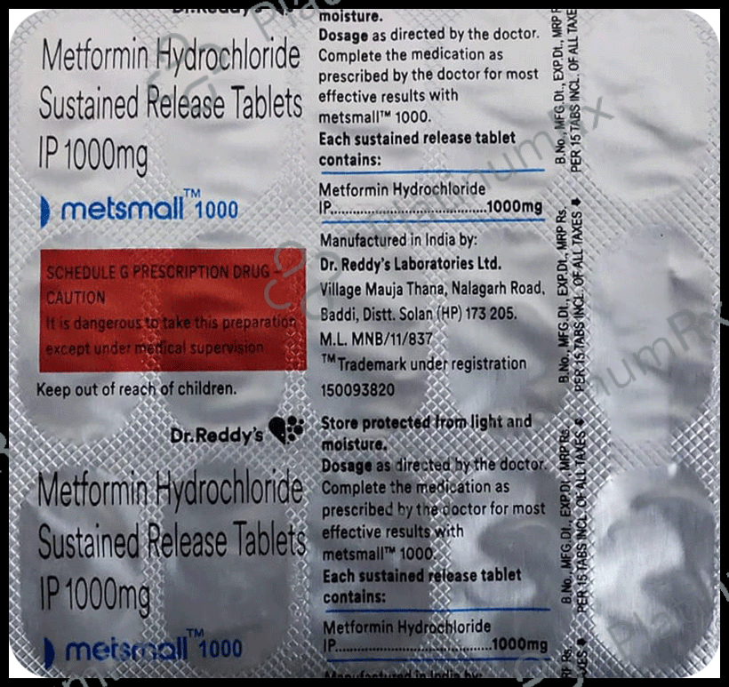 Metsmall SR 1000mg Tablet 15s