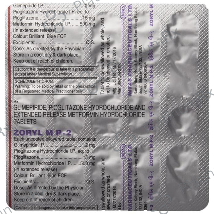 Zoryl MP 2 2/500/15mg Tablet ER 15s