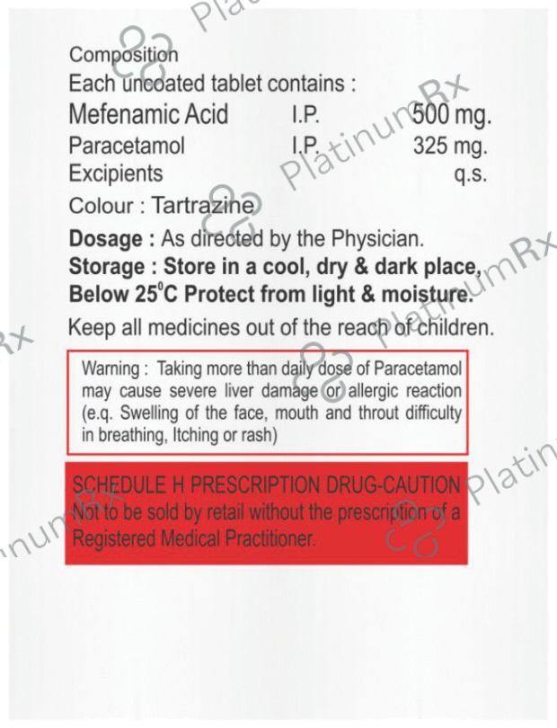 Paravil M 500mg/325mg Tablet