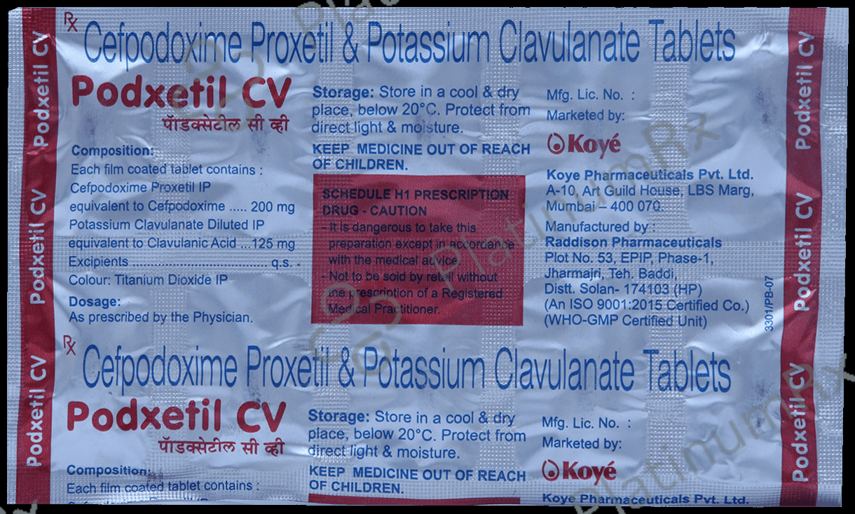 Podxetil CV 200mg/125mg Tablet