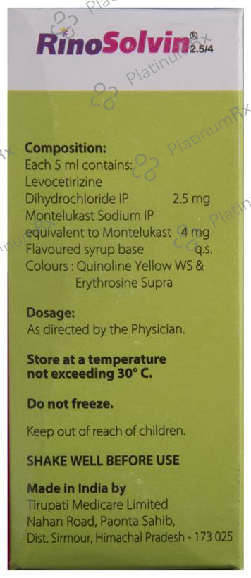 Rinosolvin 2.5/4 Syrup 60ml