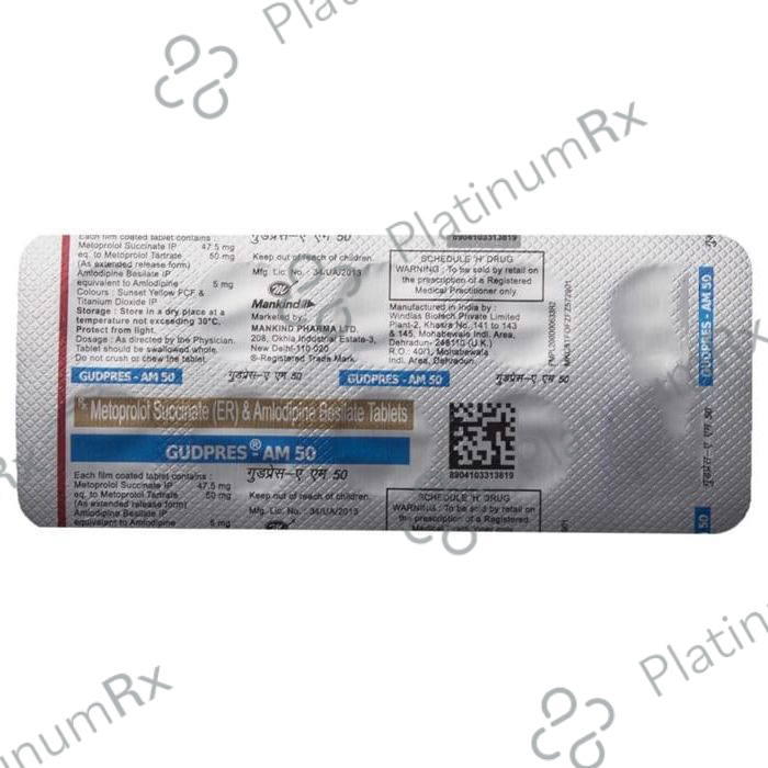Gudpres AM 50 5/47.5mg Tablet PR 10s