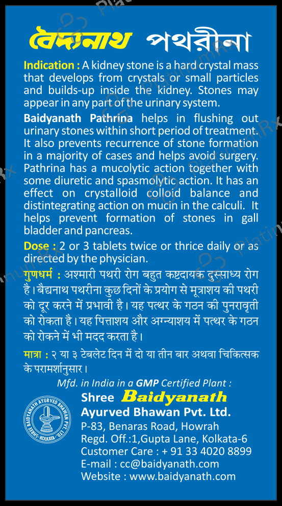 Baidyanath Pathrina Tablet