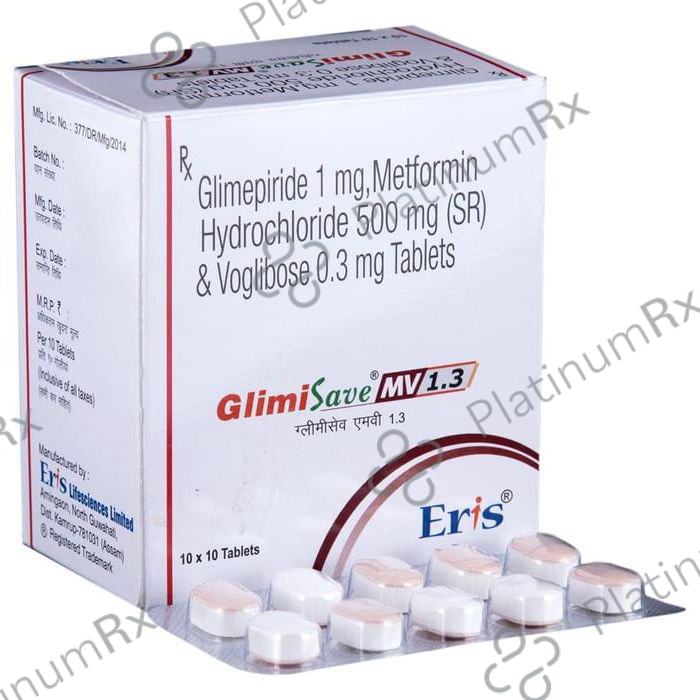 Glimisave MV 1.3/500mg Tablet SR 10s