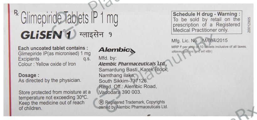 Glisen 1mg Tablet 10s